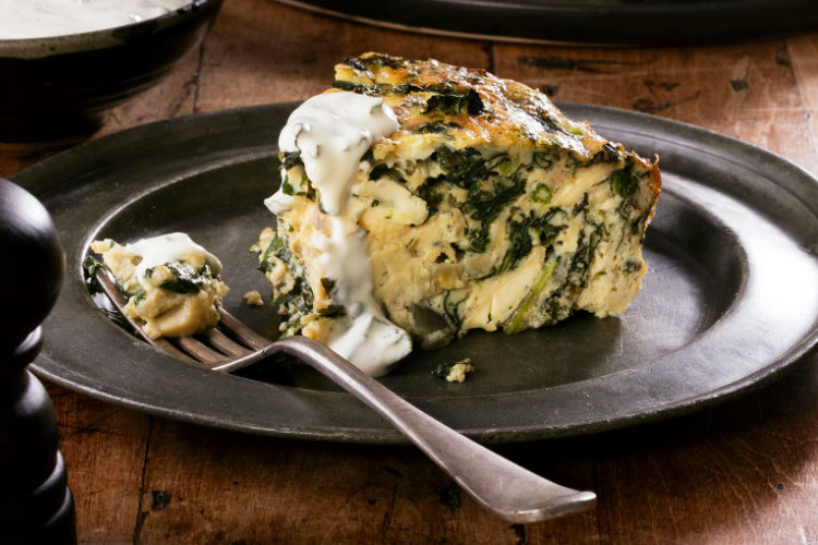 Spinach, Onion and Feta Frittata