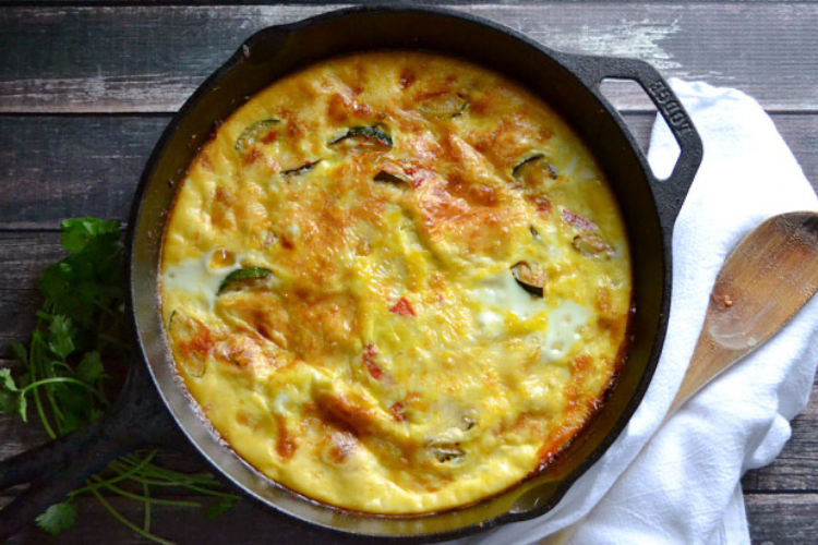 Zucchini, Cottage Cheese and Corn Baked Frittata