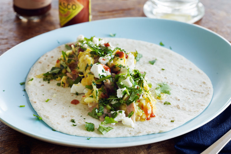  Cheesy Scrambled Eggs Tortillas by Julie Biuso