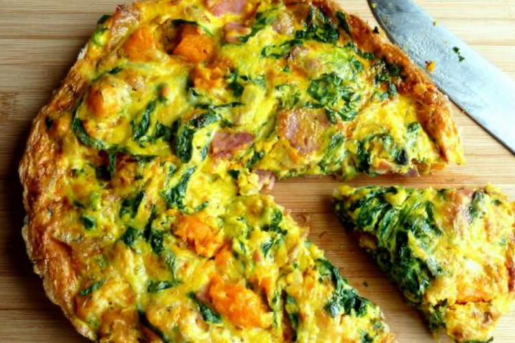 Kumara, Spinach and Bacon Fritatta | I Love Eggs