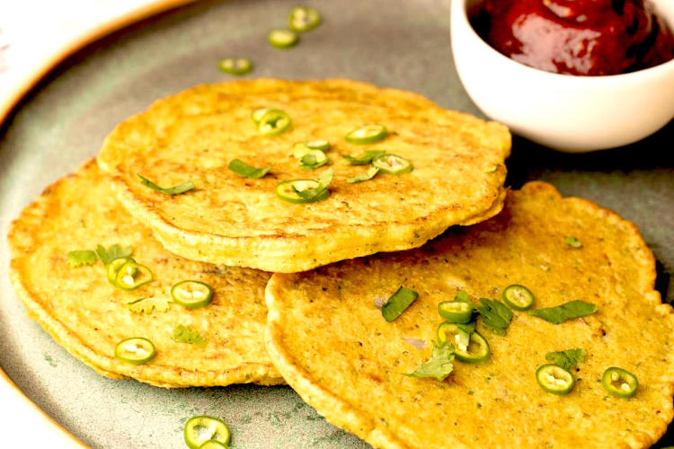 Savoury Indian Style Broccoli Pancakes with Spicy Chilli Tomato Ketchup | I Love Eggs