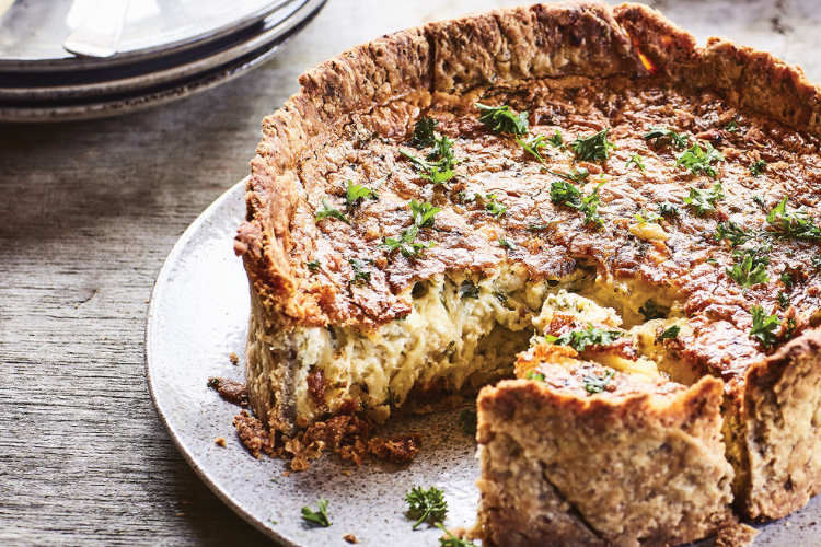 Spinach and Three Cheese Pie