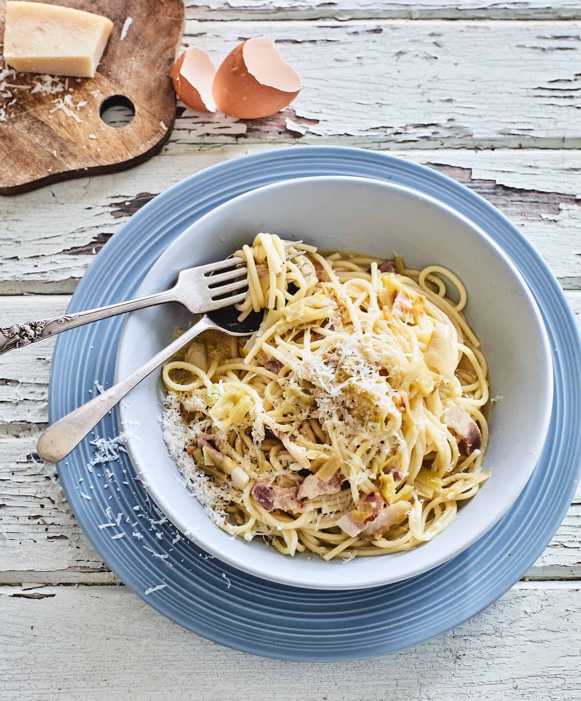 Creamy Leek & Bacon Spaghetti | NZ Eggs | Recipes