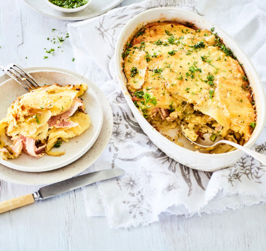 Cheesy Potato, Leek & Ham Bake | I Love Eggs